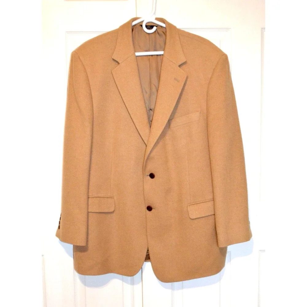 Brooks Brothers 346 Men's 100% Camel Hair Tan Jacket Blazer Sport Coat Size 46 R